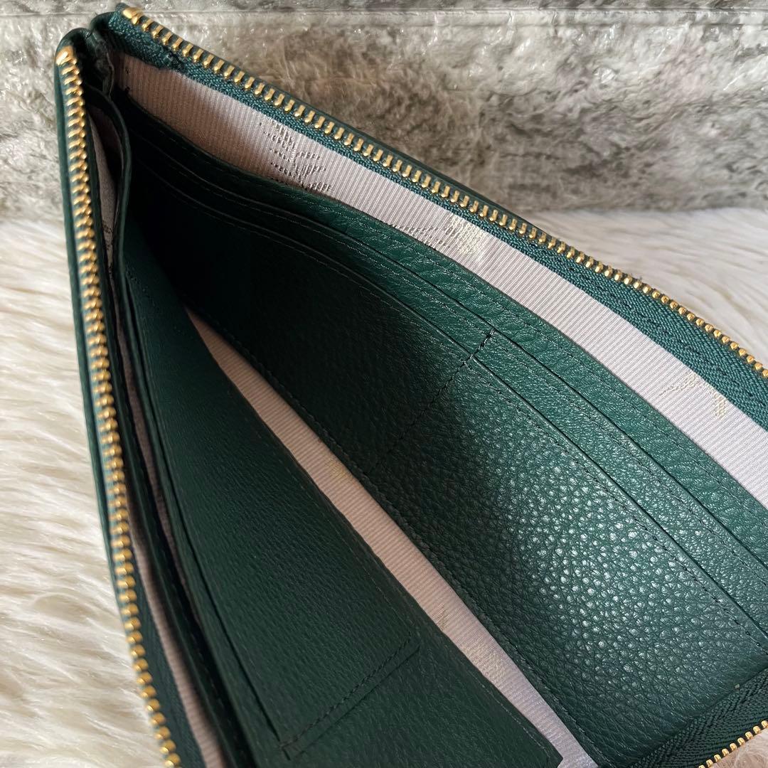 【極美品】イビサ　シュリンクレザー　L字ファスナー　スリムウォレット　長財布