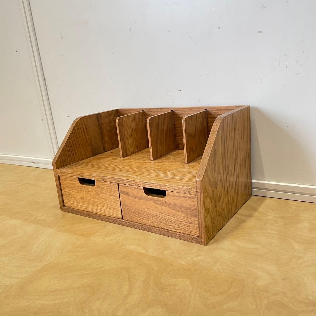 本立て 本棚 卓上ブックスタンド デスク収納 引き出し 木製ラック 北欧スタイル