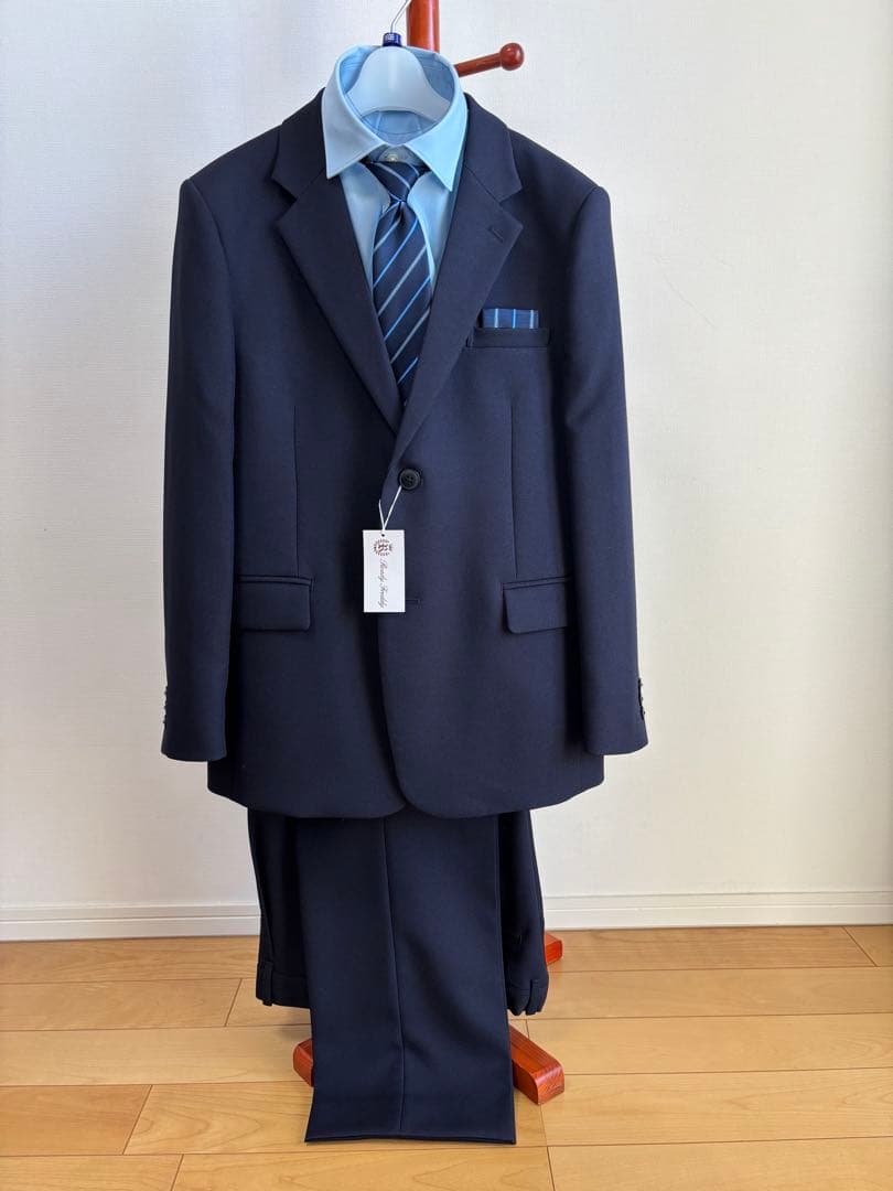 【未使用】男の子 スーツセット 160B ネイビー 卒業式 入学式