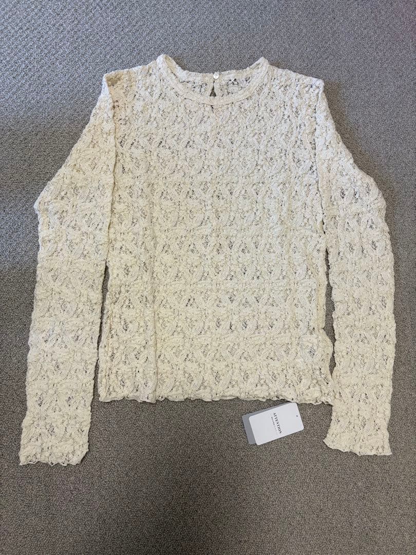 新品　IENA フラワーストレッチレースプルオーバー　ナチュラル