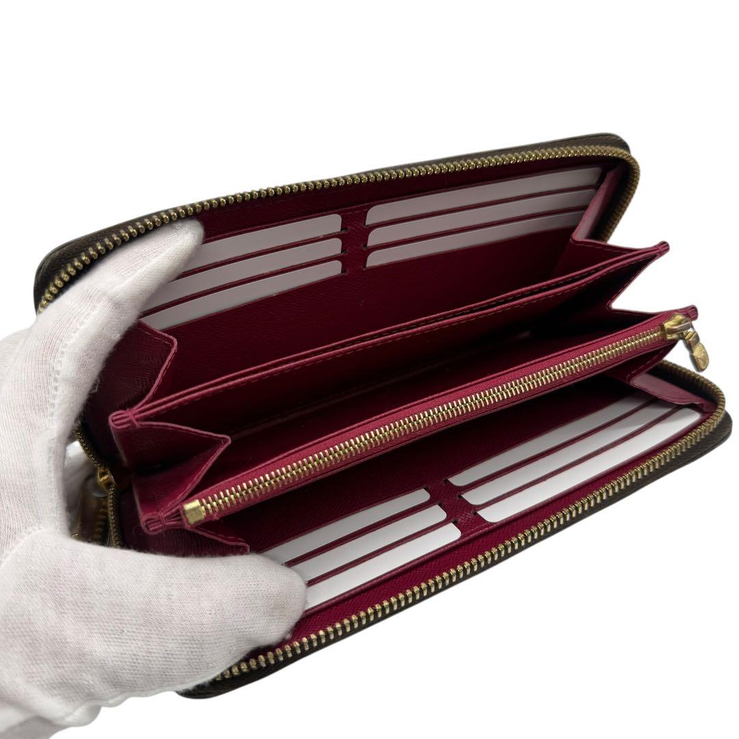 ルイヴィトン　ジッピーウォレット　ラウンドファスナー　フューシャ　ダミエ　長財布