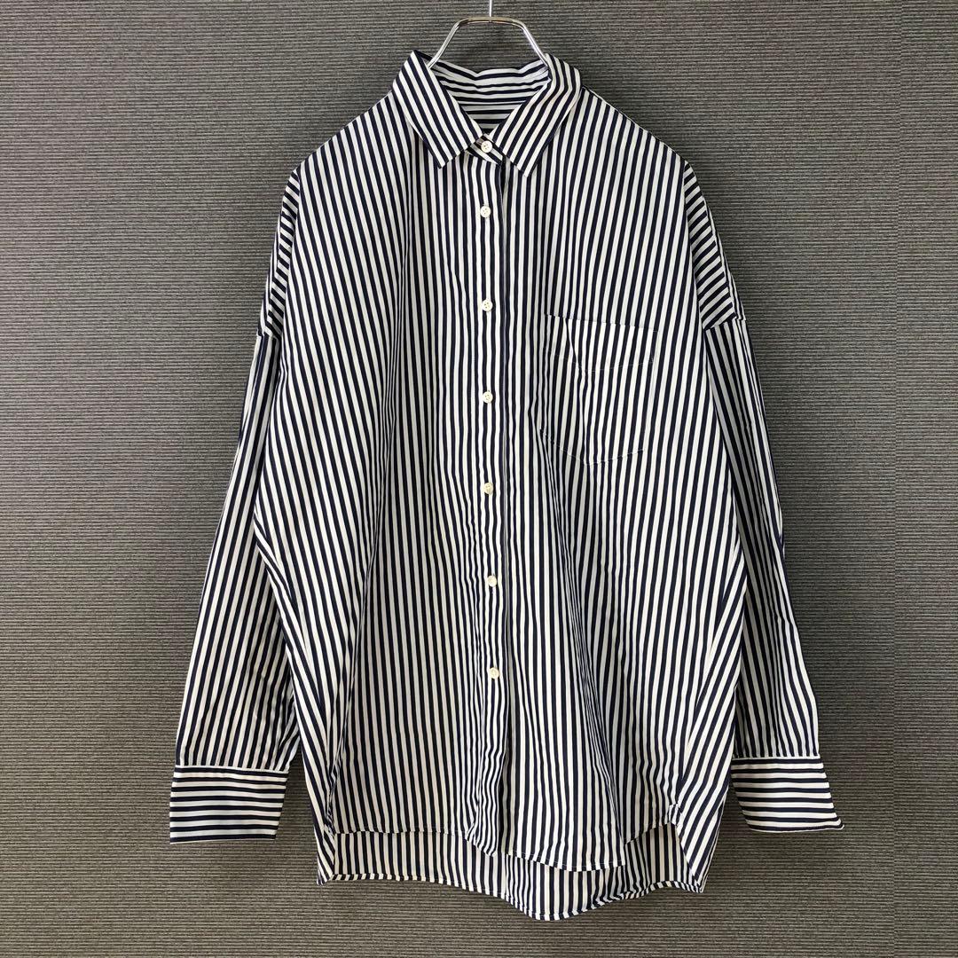 Curensology ＜＆RC＞ビッグシャツ F ネイビー ストライプ