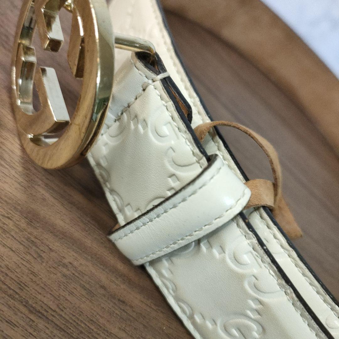 GUCCI グッチ インターロッキングG ベルト ホワイト