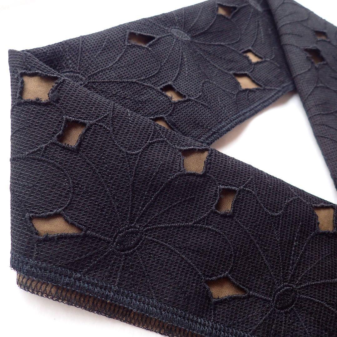 m*　ハンドメイド半幅帯No,48＋黒レース半襟　おまとめ