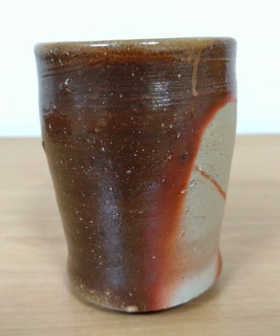 人間国宝　伊勢崎淳作　備前焼　湯呑み　備前焼緋襷湯呑み