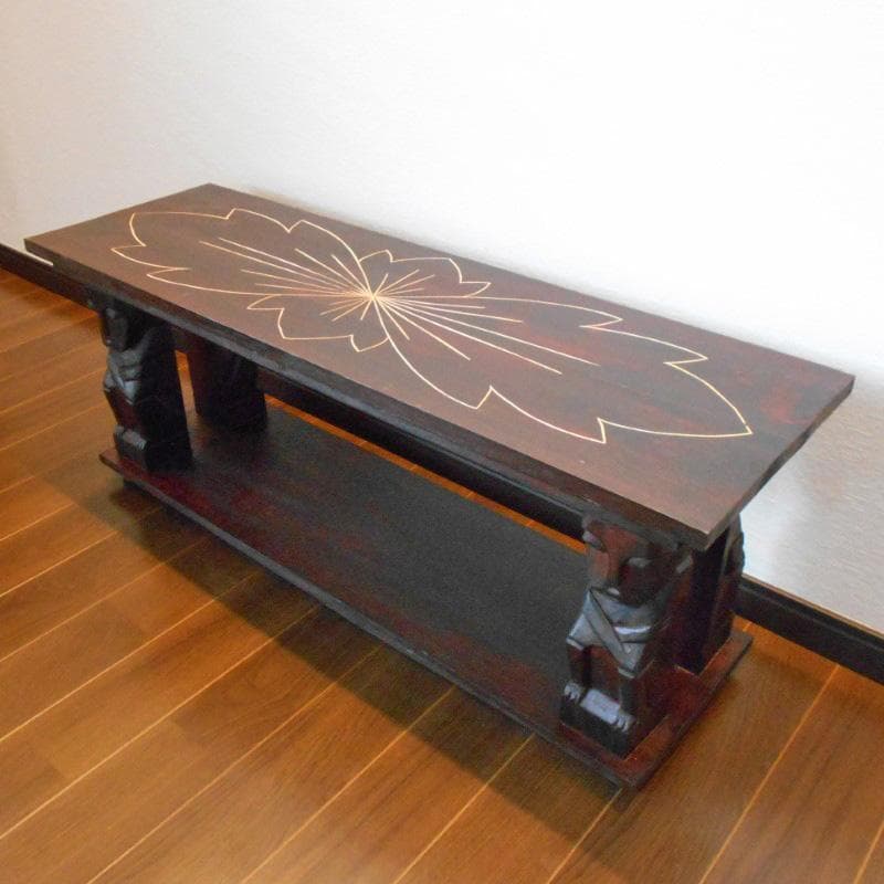 アジアン家具 バリ家具 花柄模様 ロータイプ ＴＶボード ＴＶ台 テレビ台