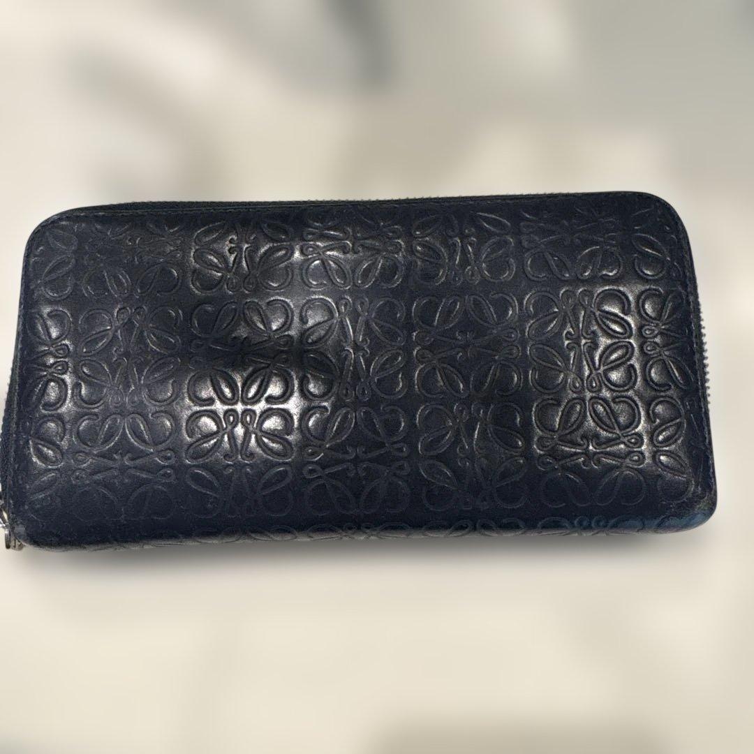 【LOEWE】ネイビー レザー 長財布