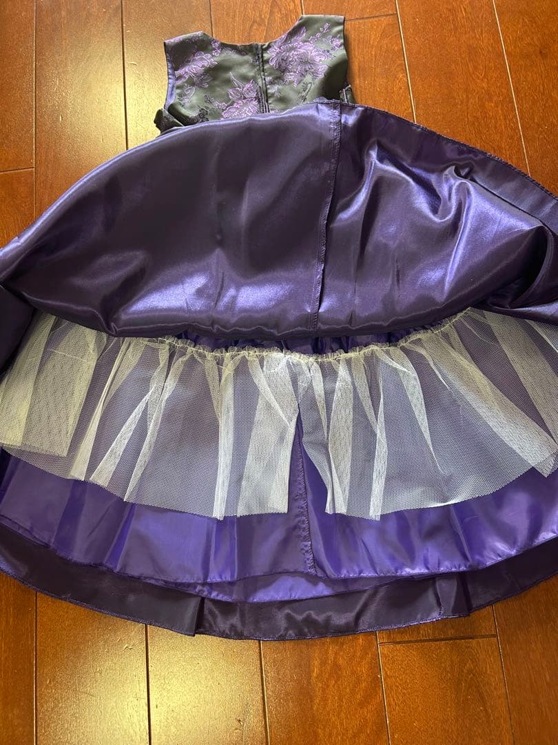 子供ドレス　ピアノ発表会　140（青い鳥）紫のノースリーブドレス