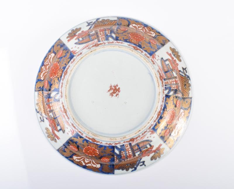 Evan 元禄伊万里　錦手金彩花草文盤　飾皿　直径41cm　V 3429A