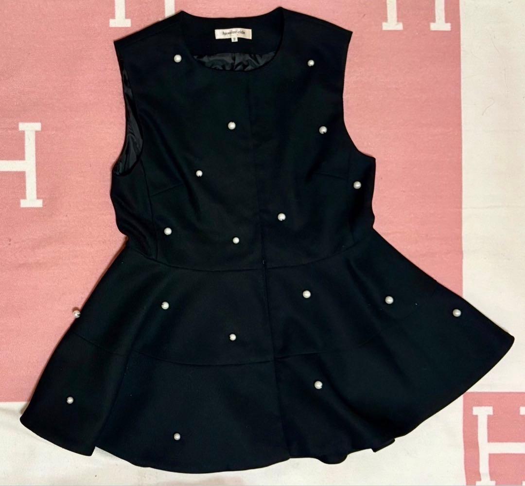 Apuweiser-riche パールペプラムジレ