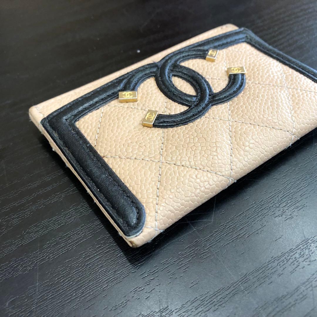 状態良好 正規品　CHANEL シャネル カードケース キャビアスキン
