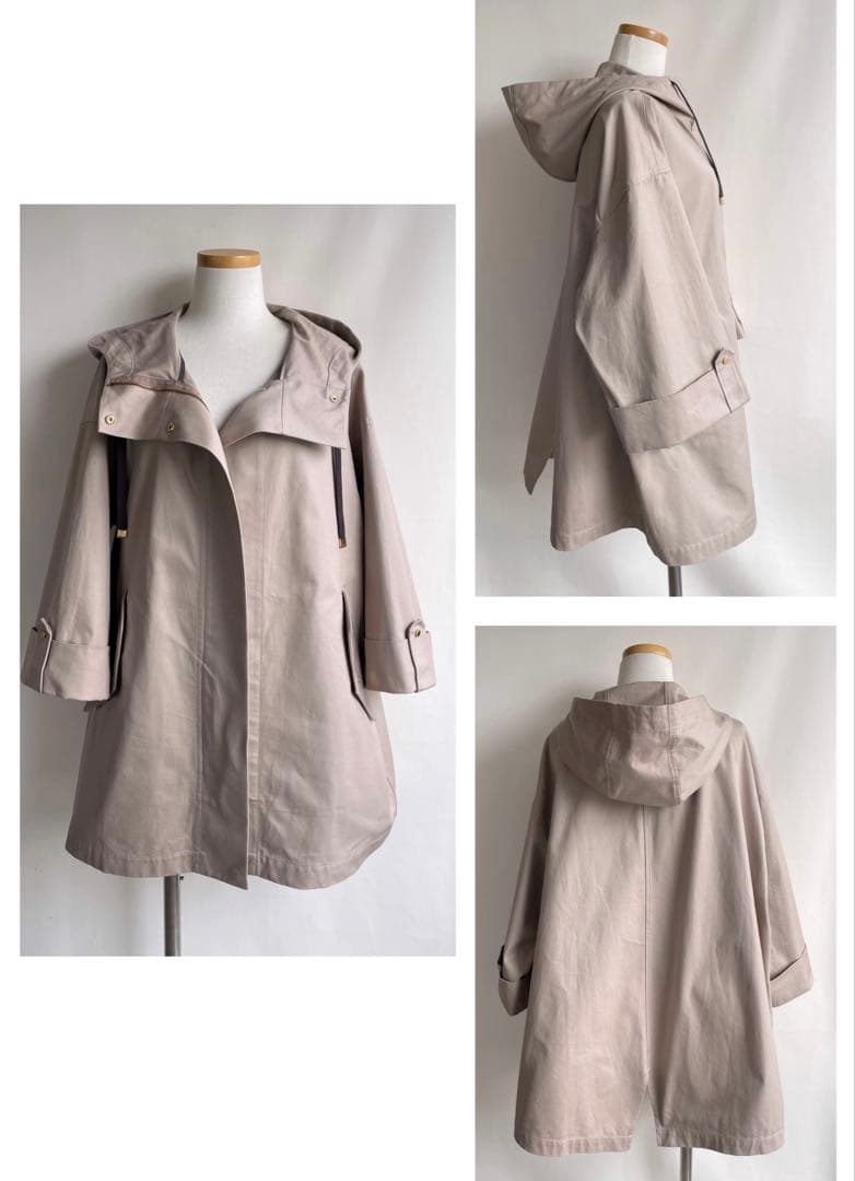 美品✨ドレステリア　23SS 洗える　ショートモッズコート　綿　38 ベージュ