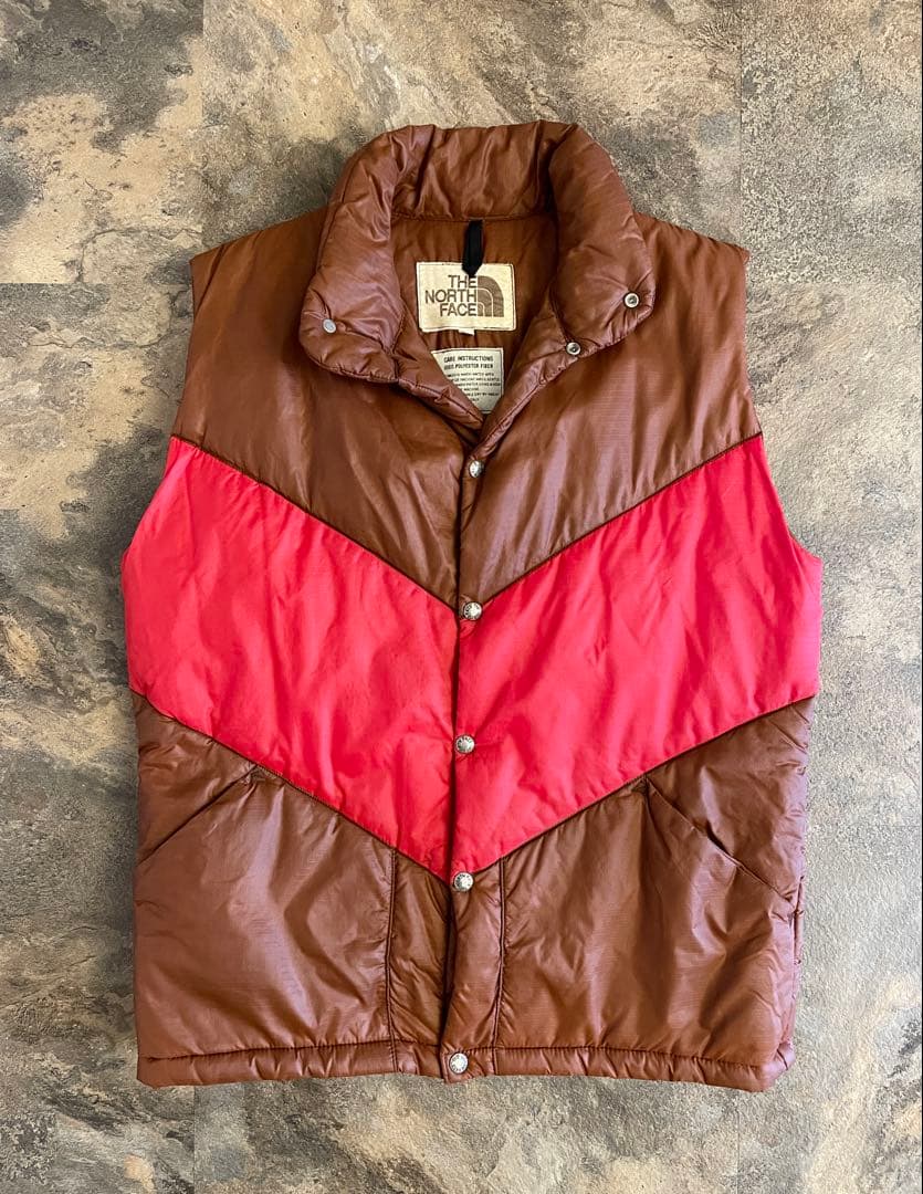 70〜80s THE NORTH FACE ノースフェイス 茶タグ ダウンベスト
