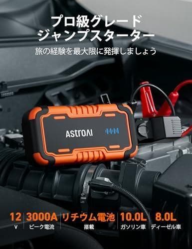 AstroAI P10 ジャンプスターター 3000Aピーク電流 車用 Y601