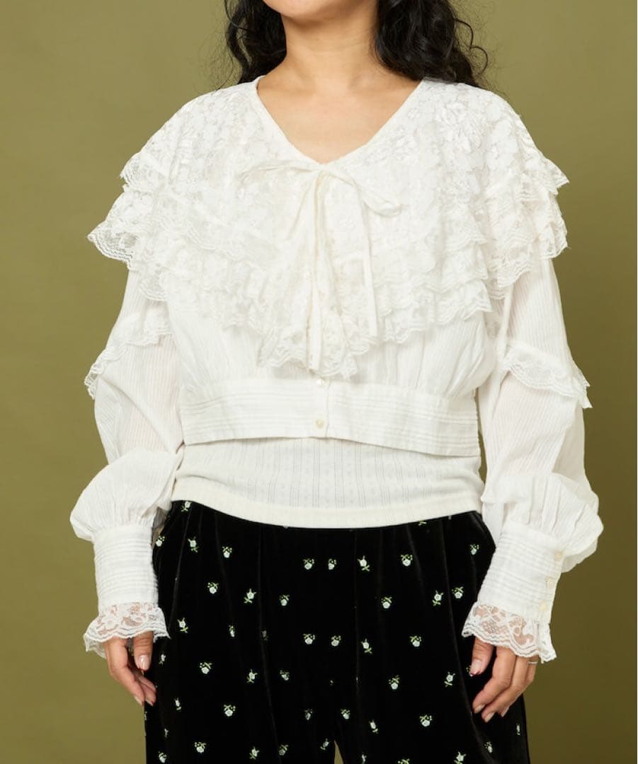 新品 フリーダ インド レースブラウス ＆ レイヤード ヒップスカーフ