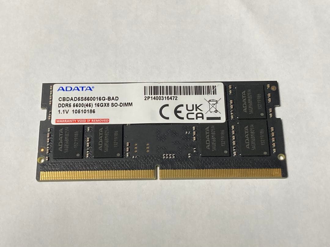 ADATA DDR5 5600 16GB SO-DIMM メモリ