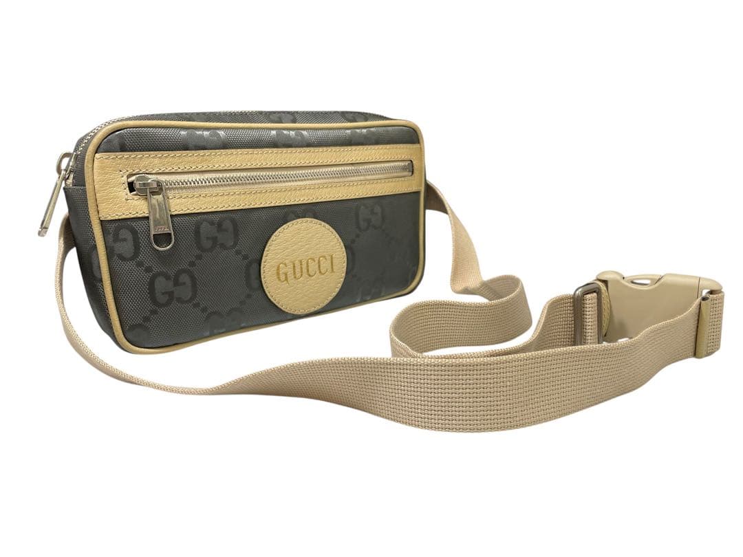 GUCCI グッチ　オフザグリッド　ボディバッグ　ウエストポーチ　GG レザー