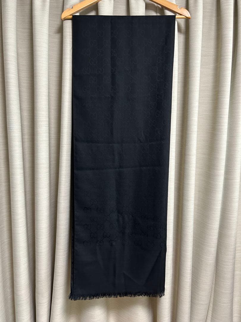 GUCCI GG柄 ストール 大判 ブラック