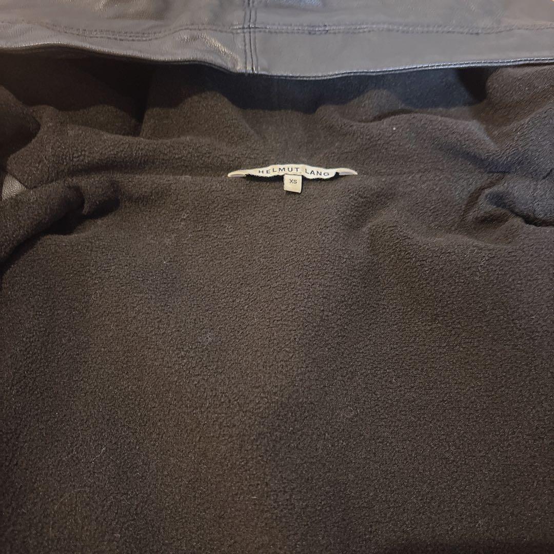 HELMUT LANG ⭐︎ フード付きレザージャケット ブラック
