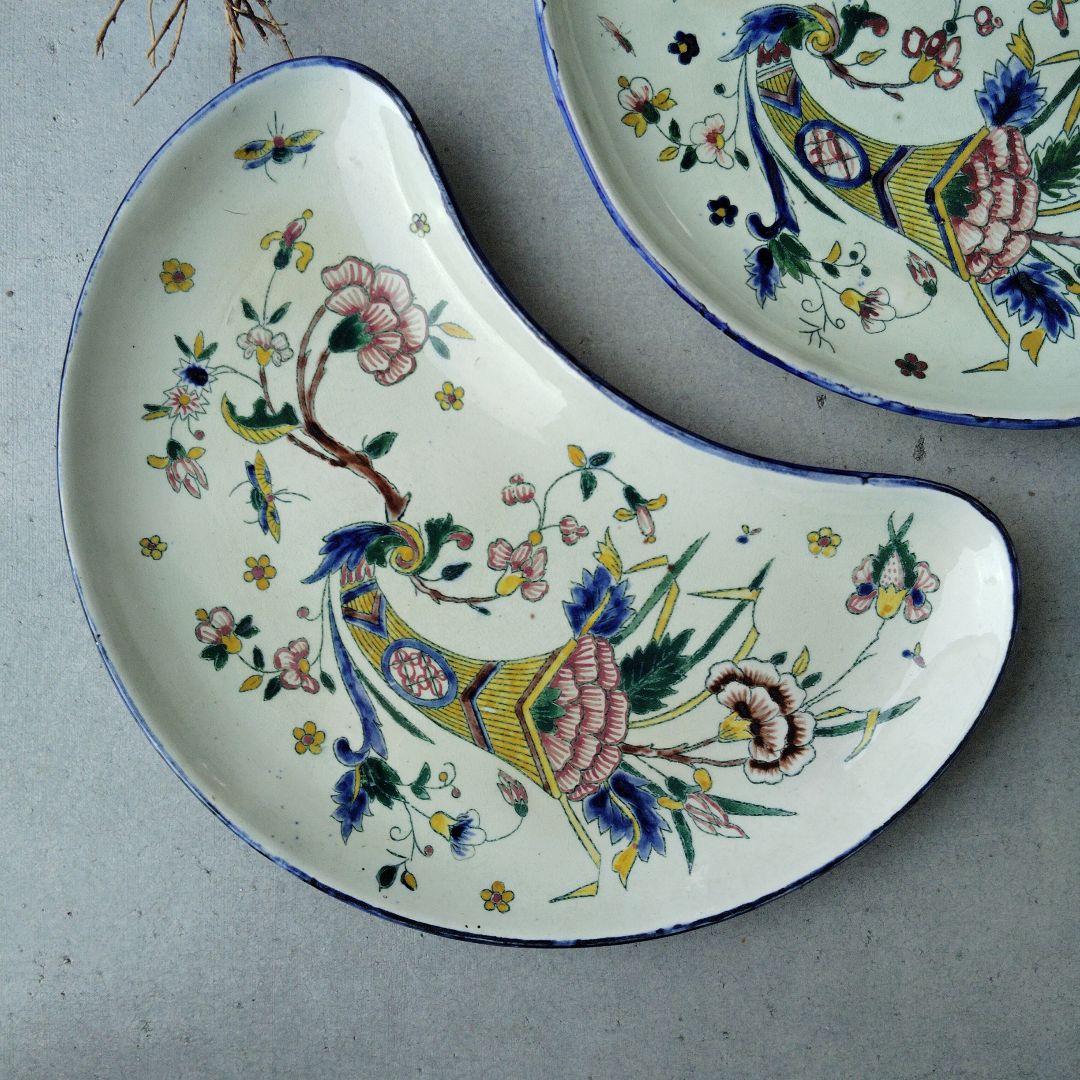 GIEN ジアン シノワズリプレート2枚セット　 フランスアンティーク