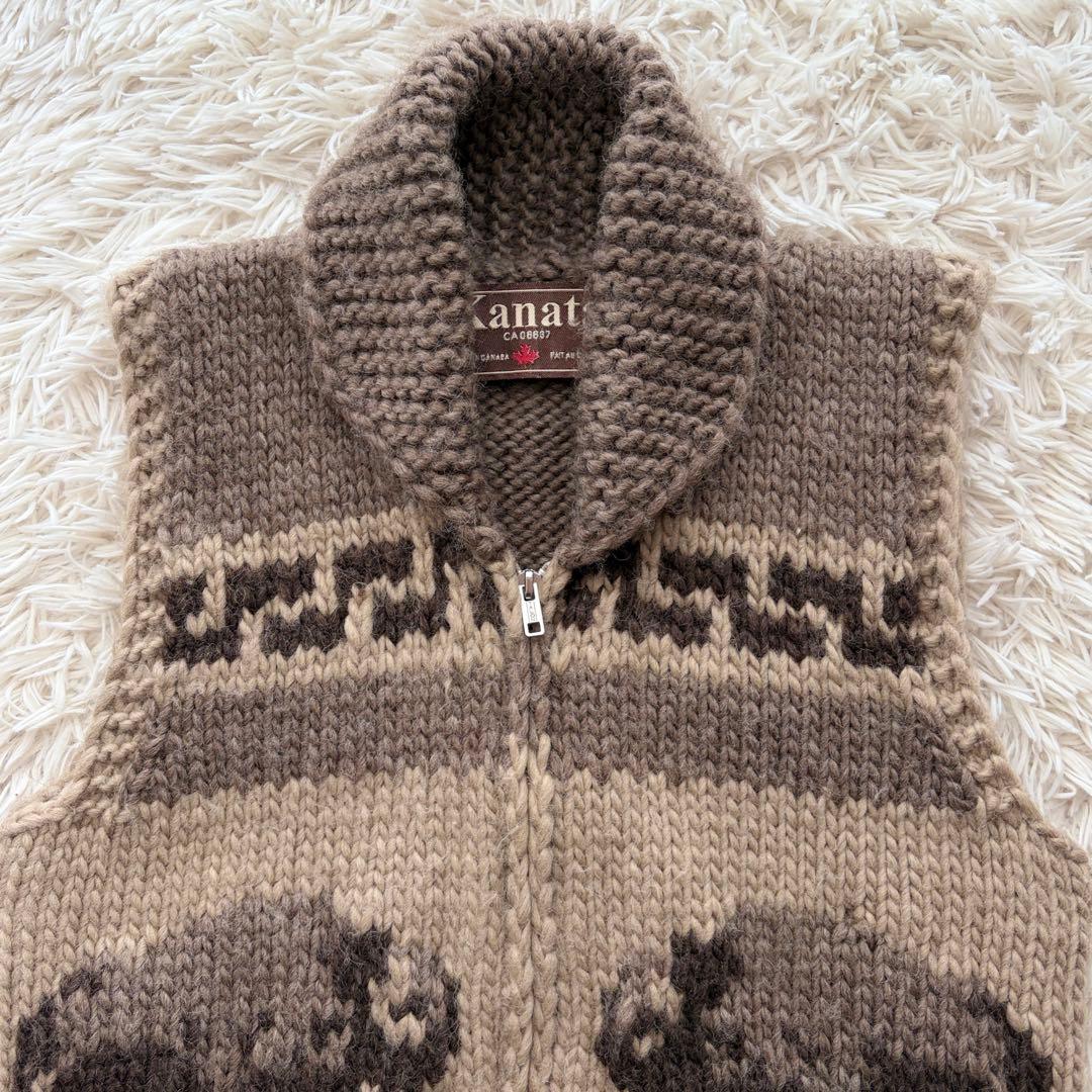 【SALE】【希少】Kanata ショールカラー カウチン ニット ベスト