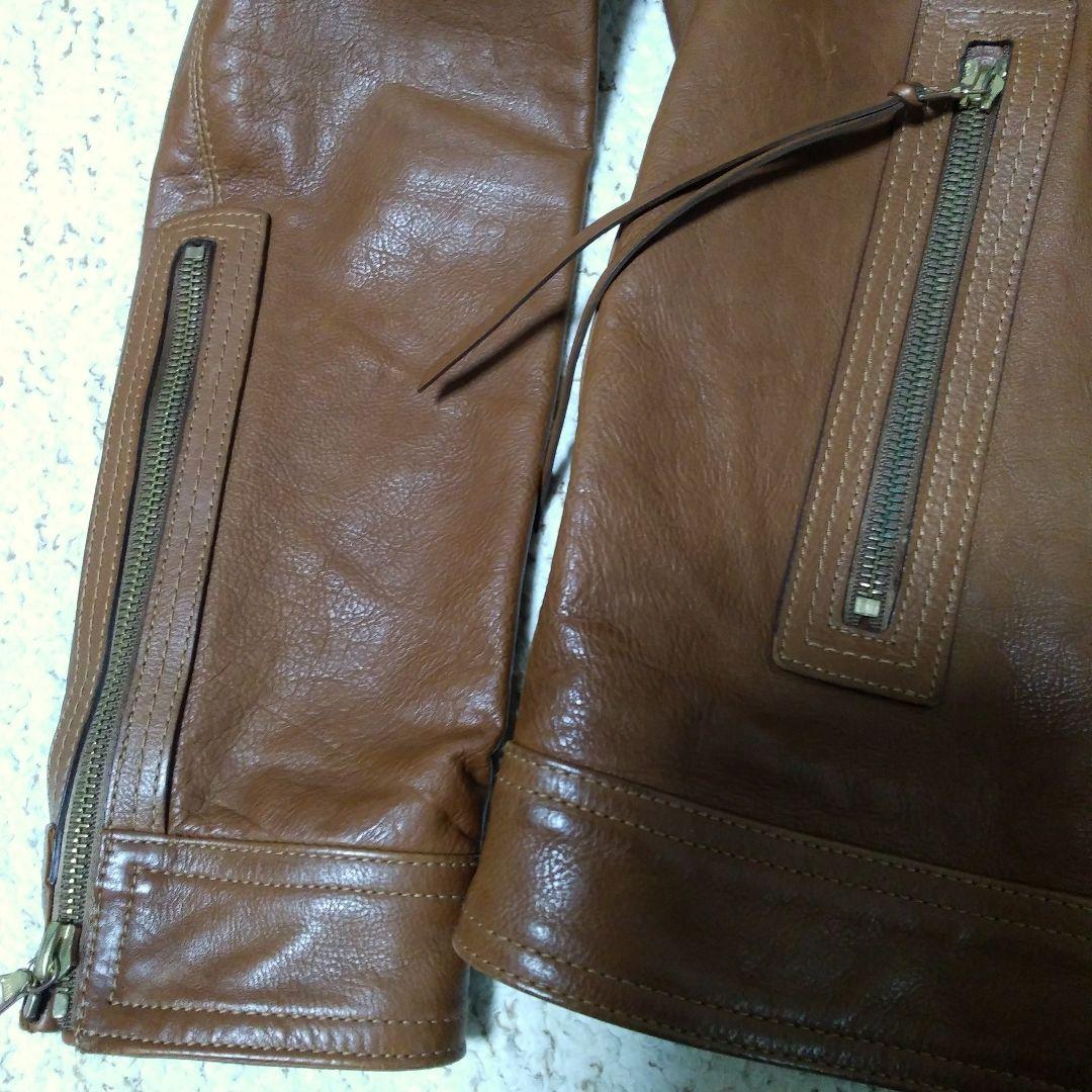 ★本日限定お値引き★COACH ブラウン シングルライダースジャケット