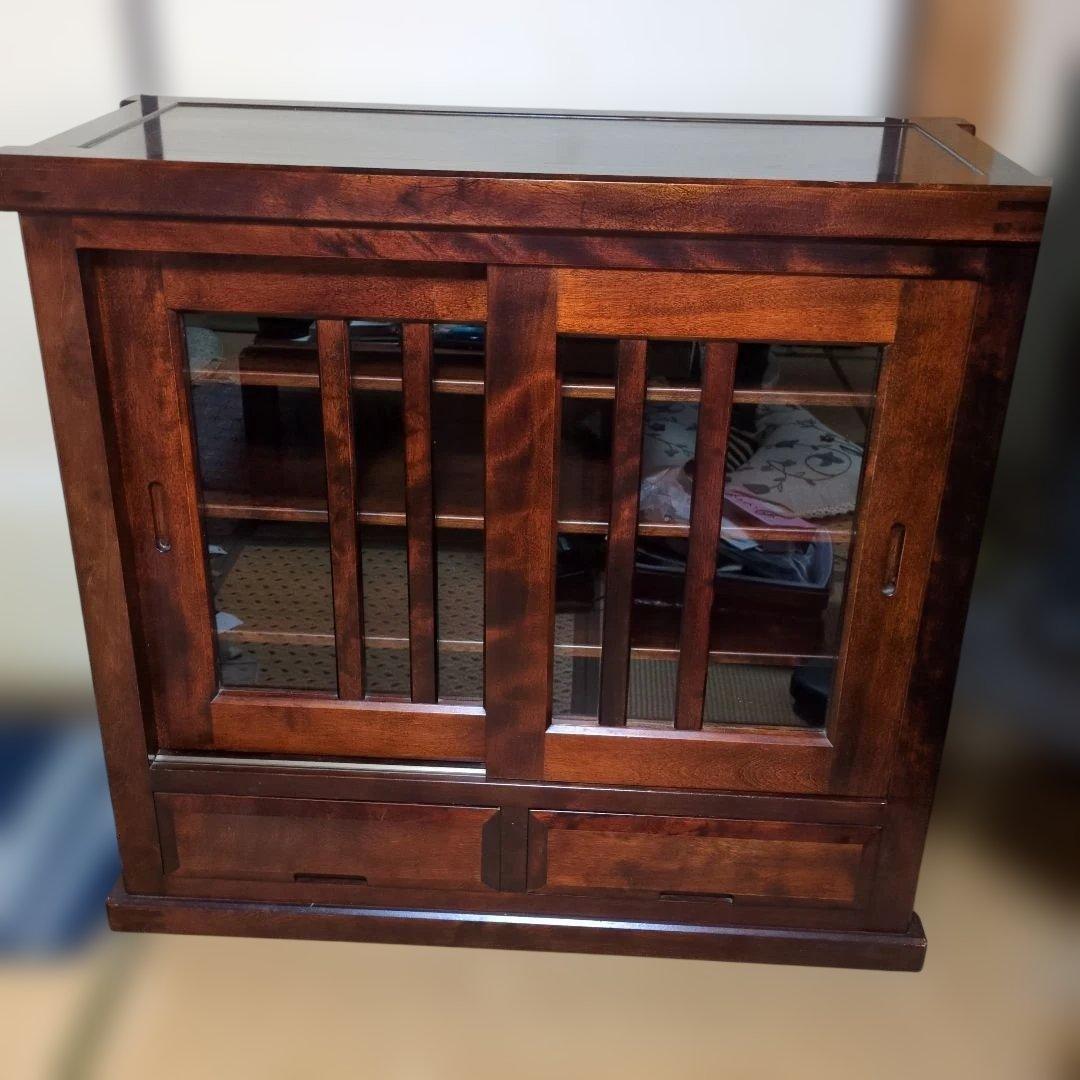 民芸調レトロ　収納棚無垢