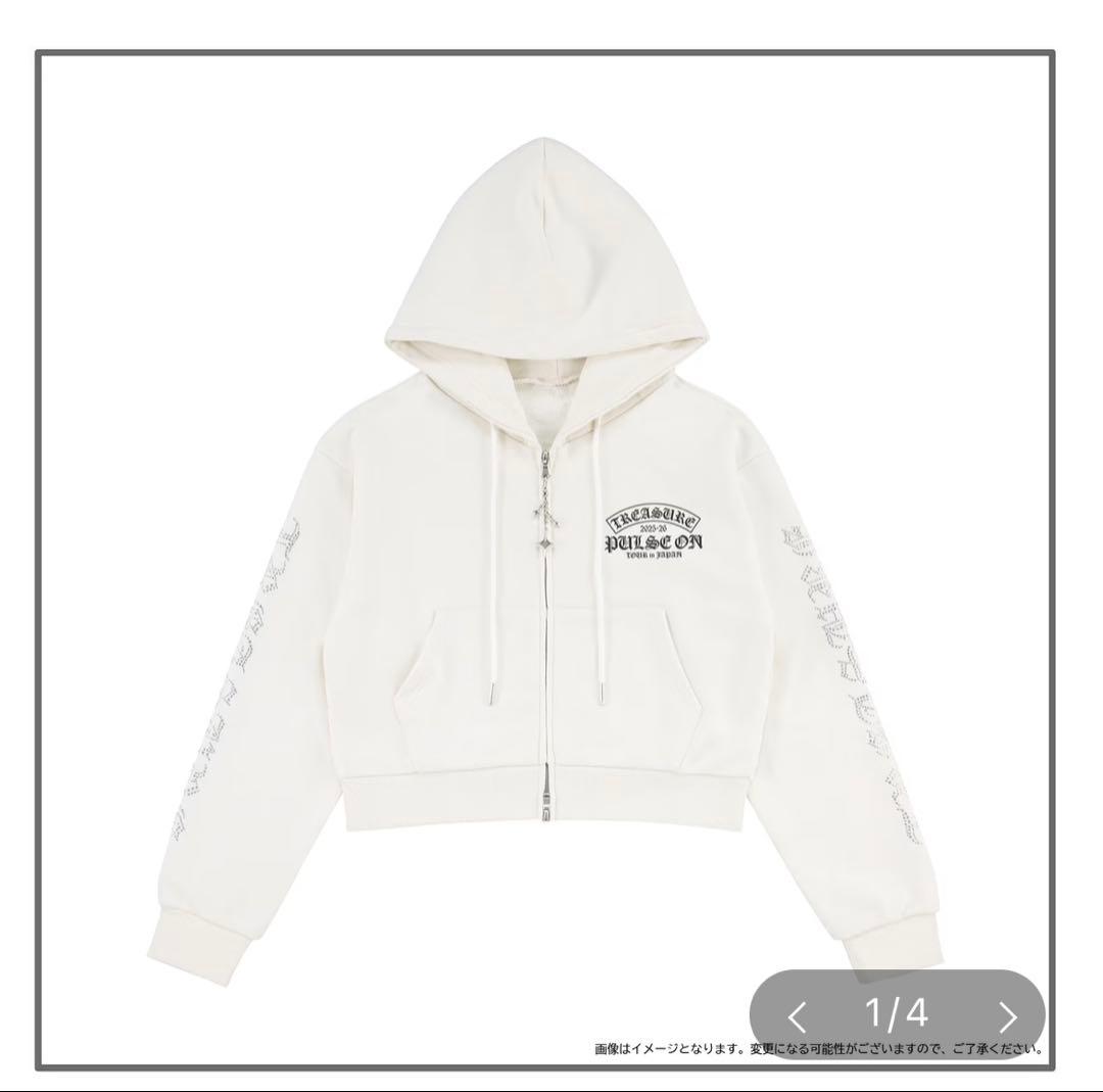 TREASURE PULSE ON ジップアップフーディー S/White