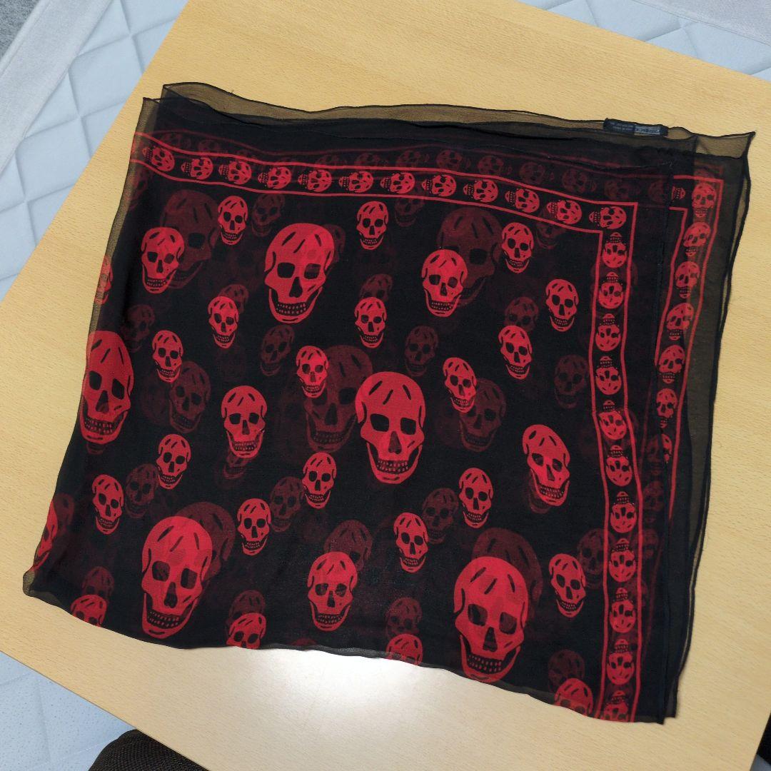 本人期 Alexander McQueen Red Skull Scarf