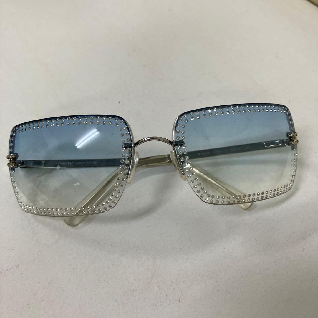 ⭐️CHANEL⭐️ ストーン付きシルバーサングラス