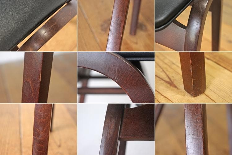 秋田木工 剣持勇 座面張り替え済み スツール No.202 レトロ 椅子 2