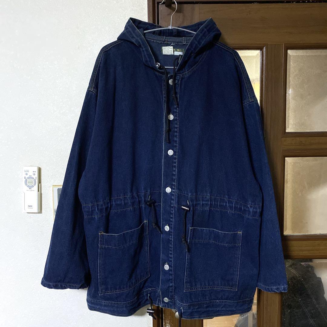 洒落◎ 90s デニム モッズコート パーカー ビンテージ コットン S