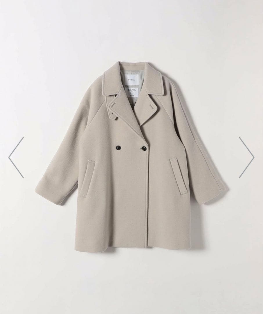 SHIPS any*PUREWOOL スタンド&テーラード ハーフコート LG