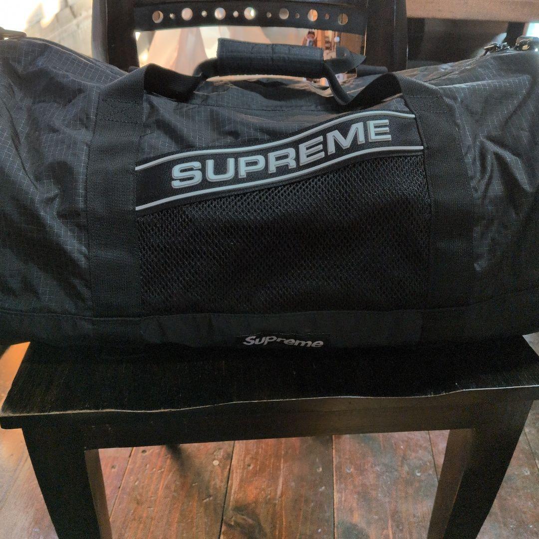 SUPREME メッシュパネル ブラックボストンバッグ