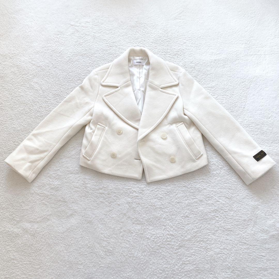 SNIDEL★スナイデル★ウールショートPコート★ホワイト ★ピーコート白