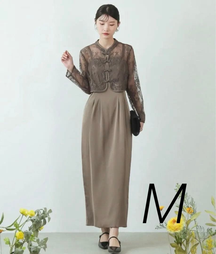 kana カナ【美品】チャイナ風3WAYタック パーティー ドレス M