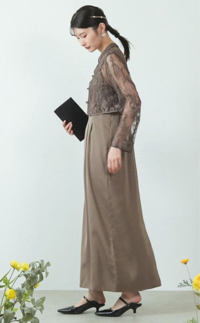 kana カナ【美品】チャイナ風3WAYタック パーティー ドレス M