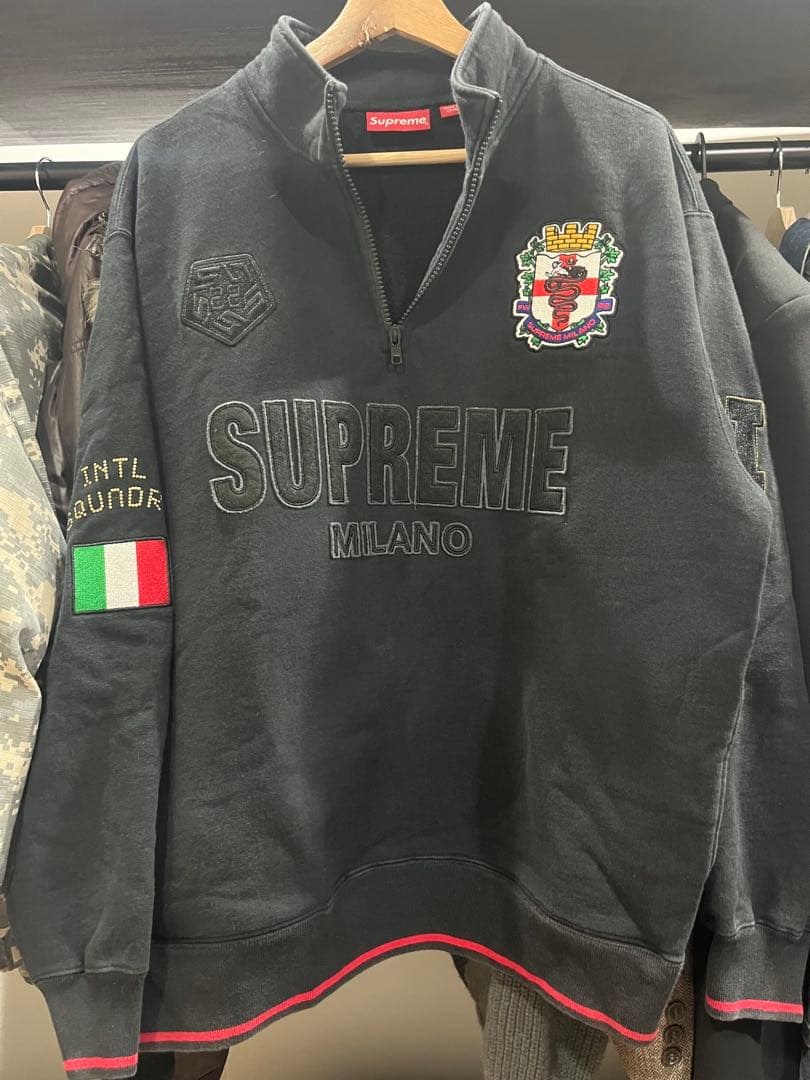 Supreme ハーフジップ トレーナー 黒