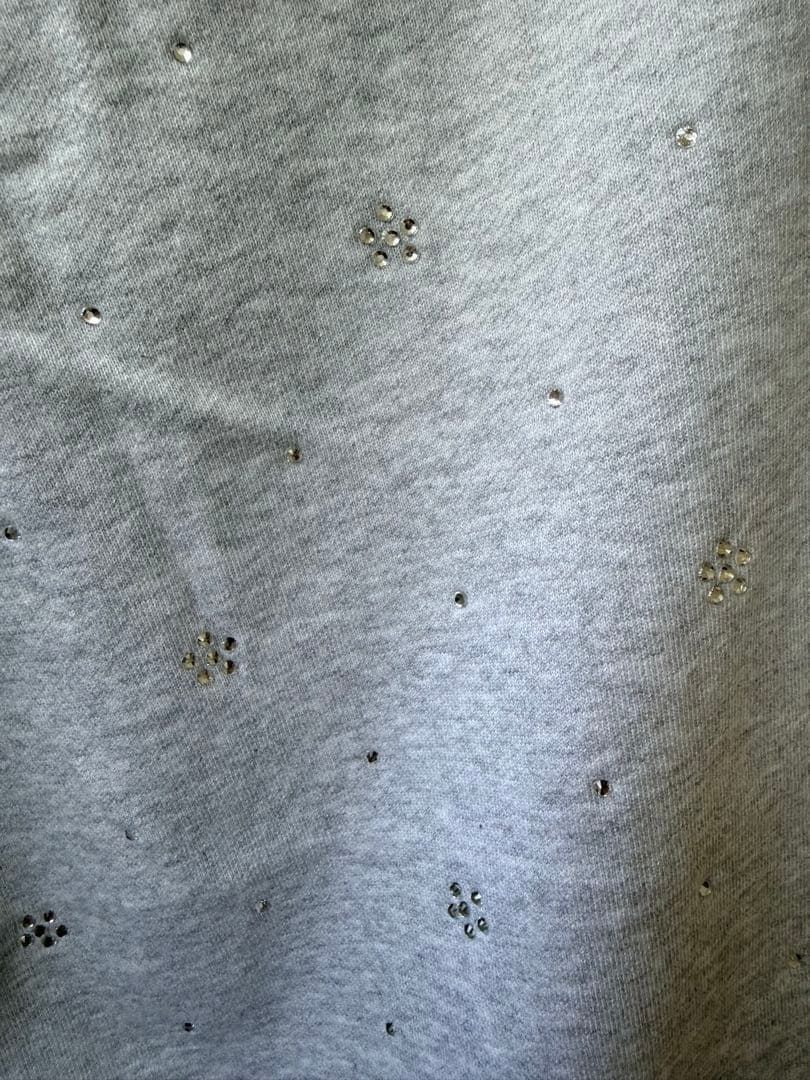 FURFURビジュー付きスウェットワイドパンツ