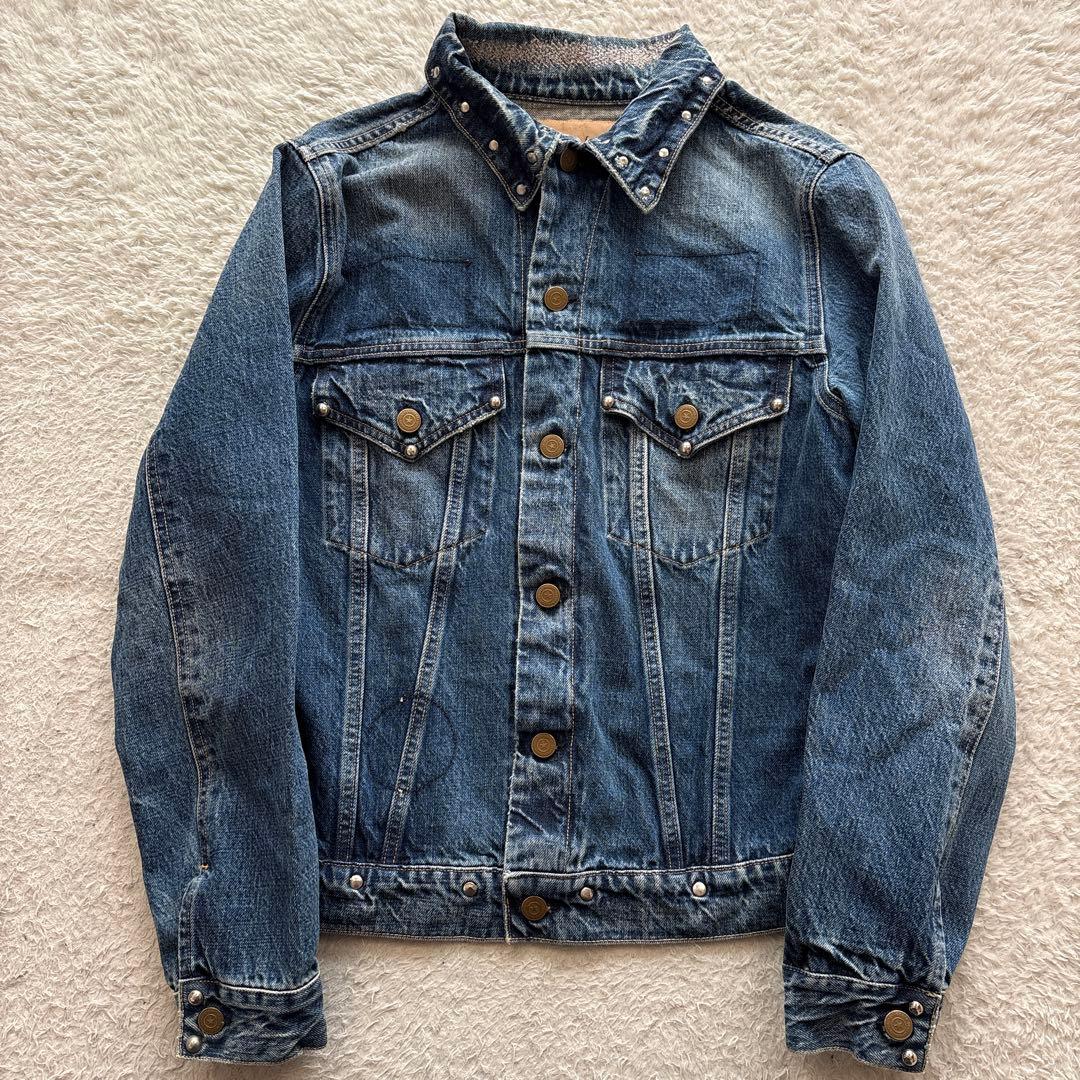 ゴールデングース　デニムジャケット　スタッズ　ステッチ加工　インディゴ