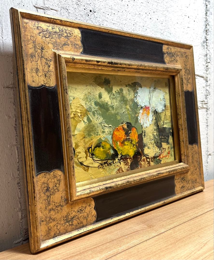 池田秀郎 油絵 油彩 肉筆 「らん(蘭)」サイン有り