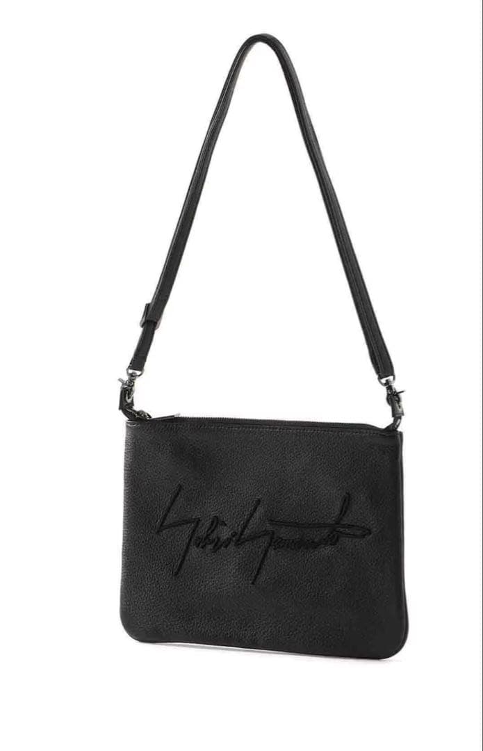 ヨウジヤマモト 2way サコッシュ クラッチ 立体ロゴ レザー