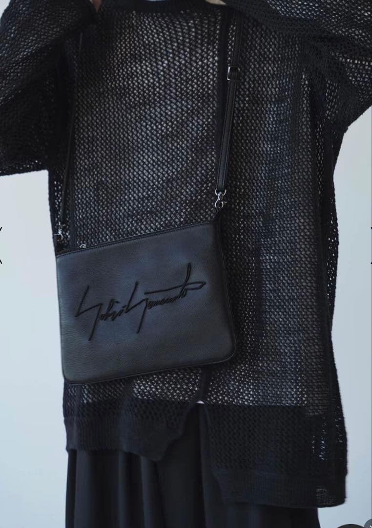 ヨウジヤマモト 2way サコッシュ クラッチ 立体ロゴ レザー