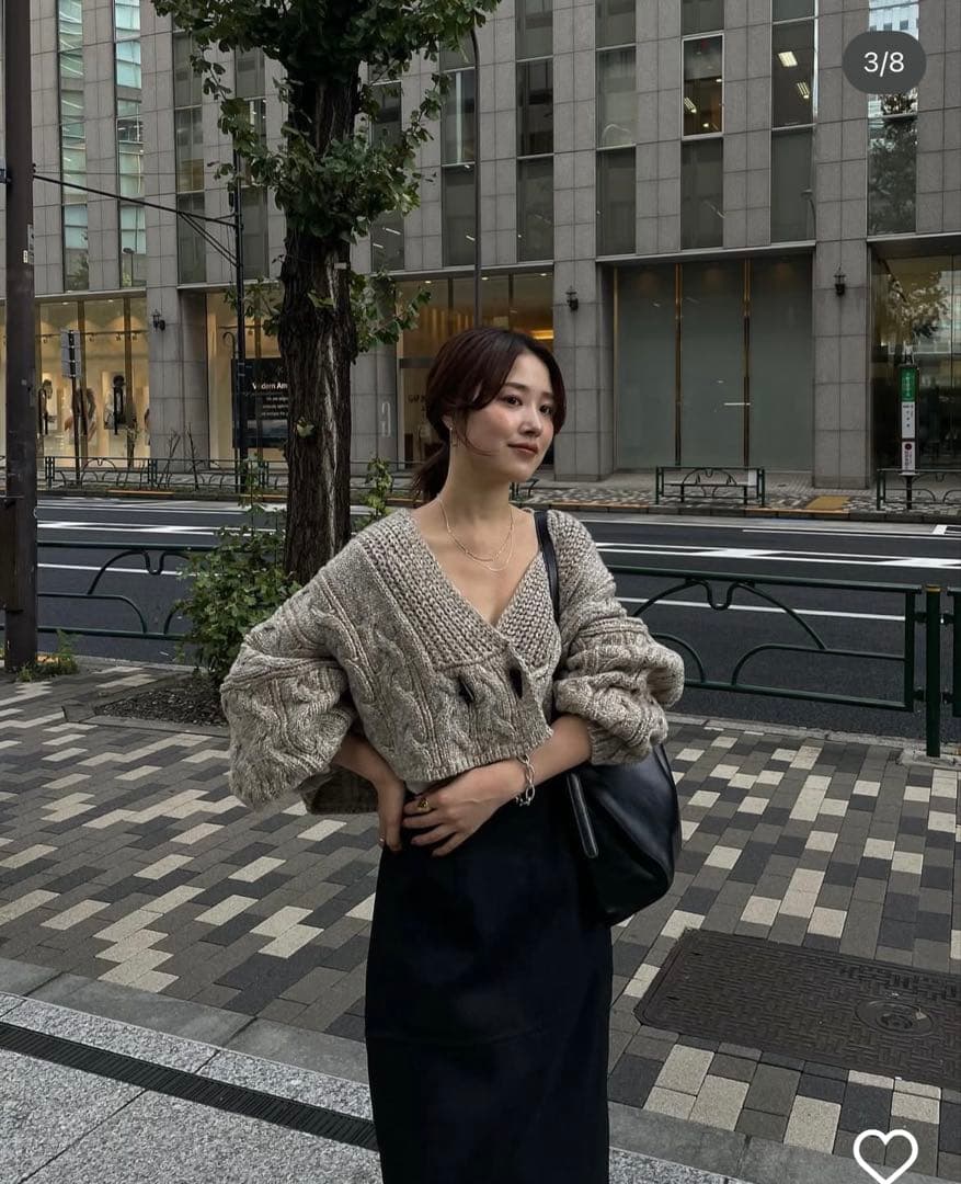 ミックスヤーンショートニットカーディガン