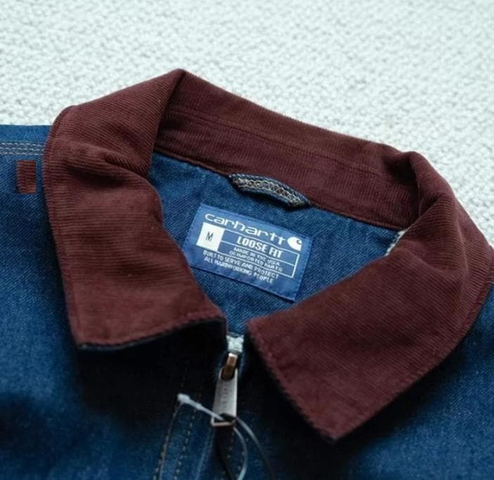 Carhartt カバーオール ダークブルー/バーガンディ