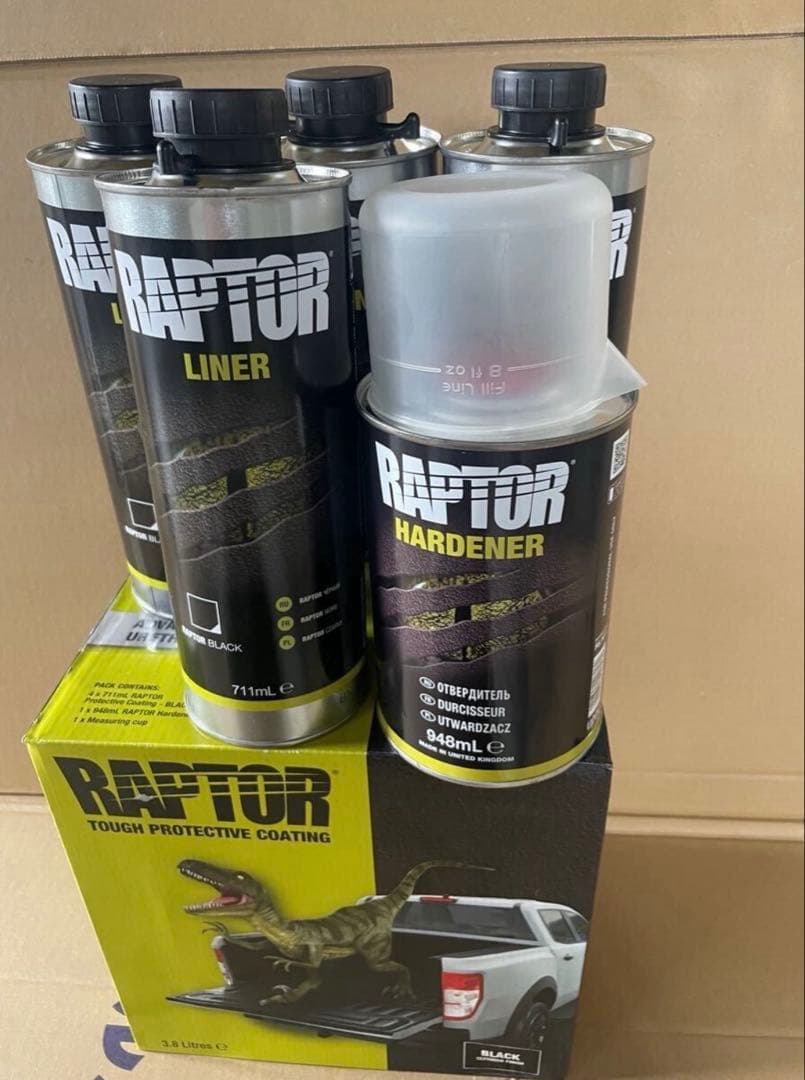 送料無料！ラプターライナーブラック4本セット！