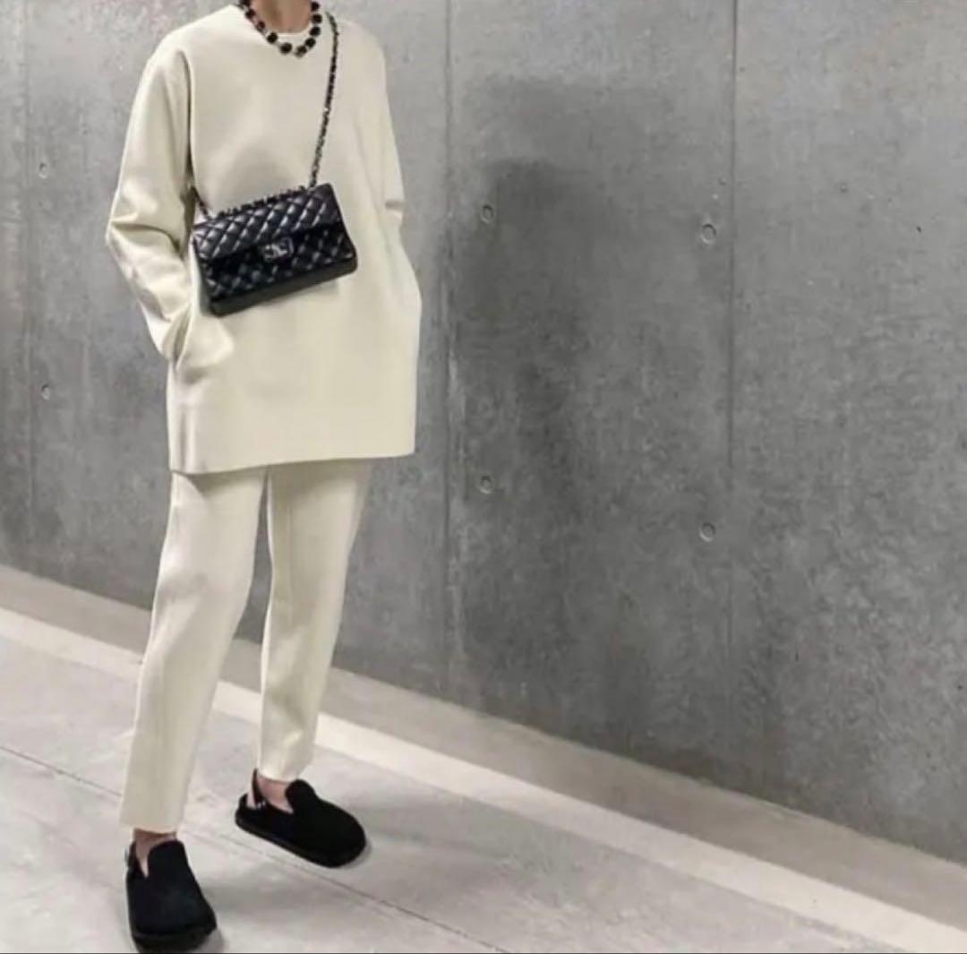 【美品】lohen ローヘン ミラノリブパンツ38ホワイト