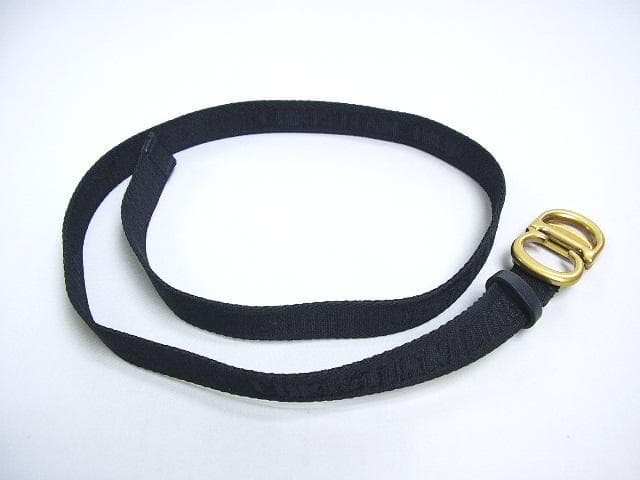 クリスチャンディオール　ロゴ　ナイロンベルト　ブラック　85cm