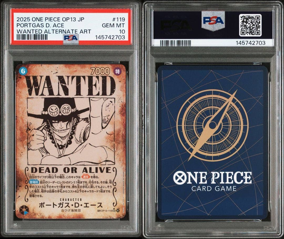 手配書　エース　psa10 受け継がれる意思