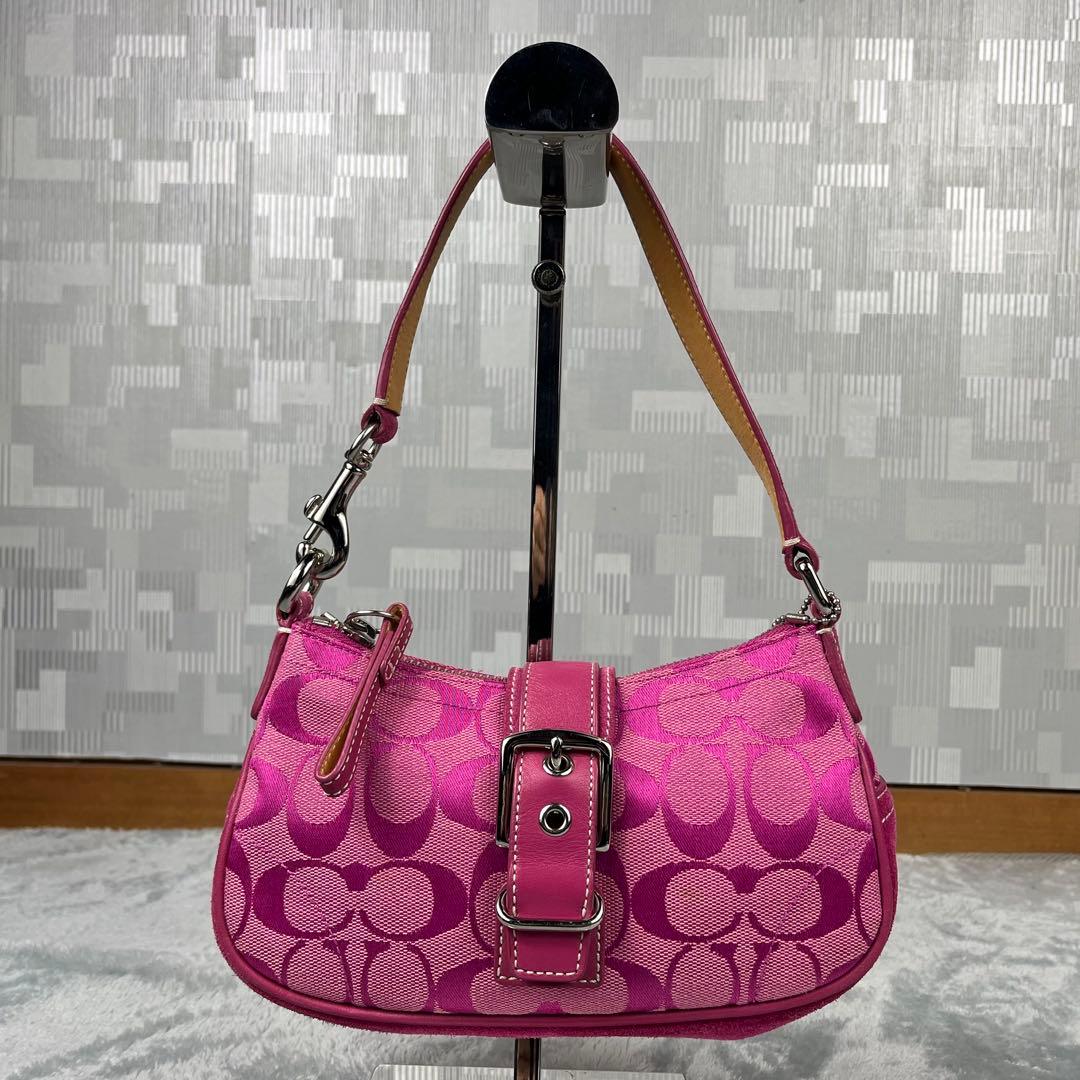 バッグ Coach Soho Pink Hand Bag Signature